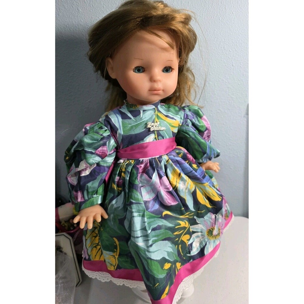 Vintage Zapf Creation Toddler 19” Doll Light Auburn Long Hair 1983 West Germany